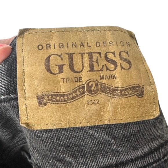 |VTG| GUESS 90s Pascal Baggy Tapered Raw Hem Jeans - Picture 5 of 8